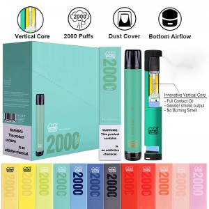 FÓGRAÍONN VAPE BARÁNTÚIL 2000 PÁIPÉAR DÍOSPÓIREACHTA LE HAGHAIDH COIL XXL XTRA XTRA XTRA XTRA XTRA XTRA FLEX VAPORIZER Réamh-líonadh